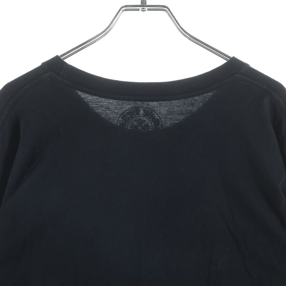 Chrome Hearts Neck Logo L S Tee Print Cotton Crew Long Sleeve T-Shirt Black — view 4