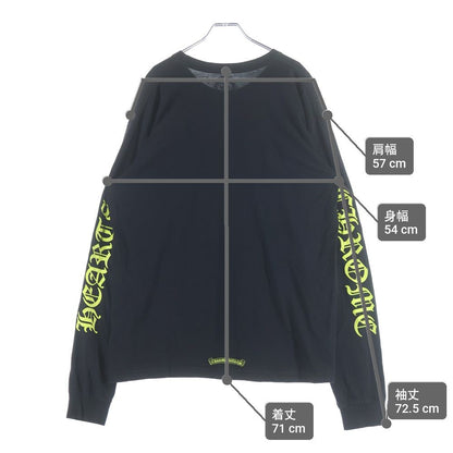 Chrome Hearts Neck Logo L S Tee Print Cotton Crew Long Sleeve T-Shirt Black — view 9