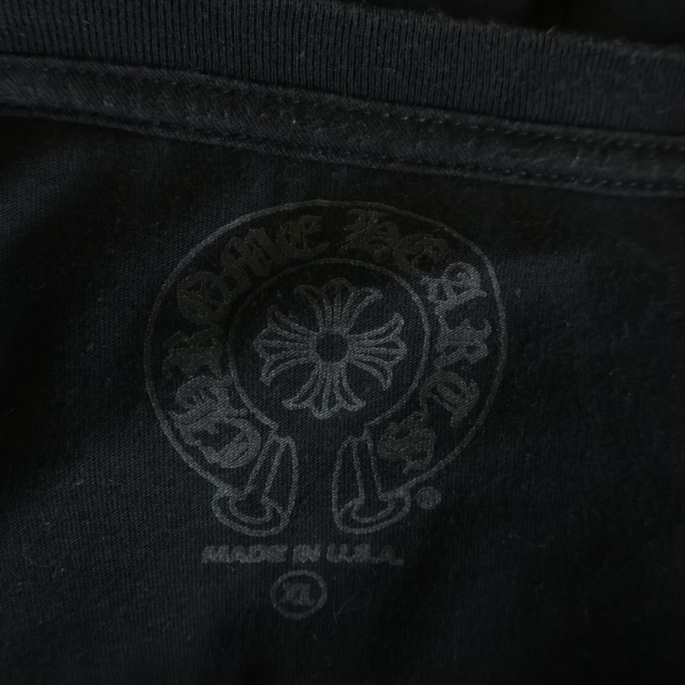 Chrome Hearts Neck Logo L S Tee Print Cotton Crew Long Sleeve T-Shirt Black — view 7