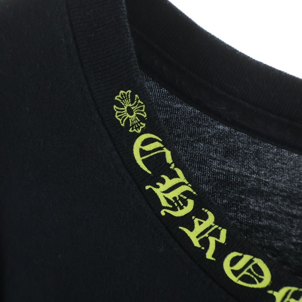 Chrome Hearts Neck Logo L S Tee Print Cotton Crew Long Sleeve T-Shirt Black — view 6