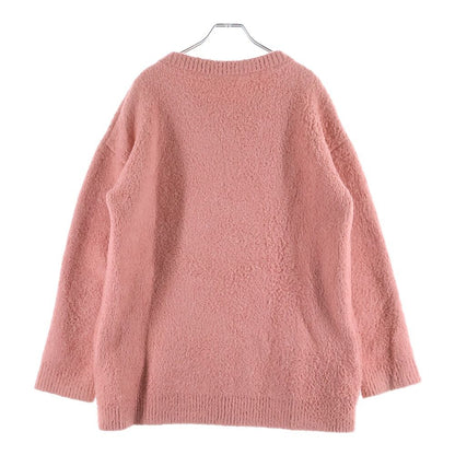 Celine Scott Reeder Brushed Cotton Crew Neck Long Sleeve Knit Sweater Pink — view 2
