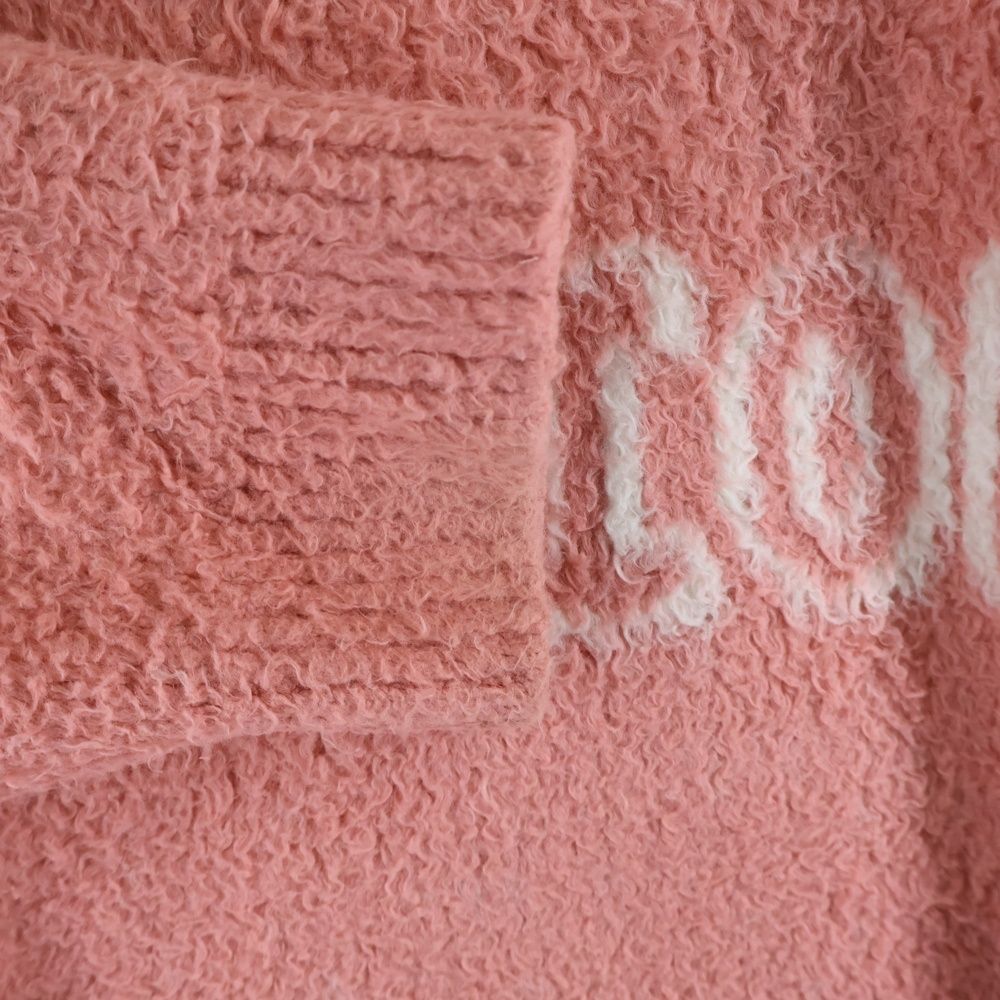 Celine Scott Reeder Brushed Cotton Crew Neck Long Sleeve Knit Sweater Pink — view 5
