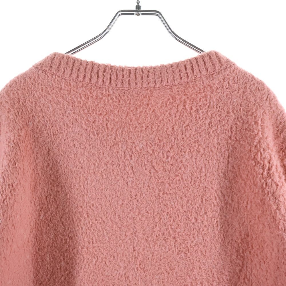 Celine Scott Reeder Brushed Cotton Crew Neck Long Sleeve Knit Sweater Pink — view 4