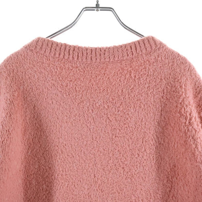 Celine Scott Reeder Brushed Cotton Crew Neck Long Sleeve Knit Sweater Pink — view 4