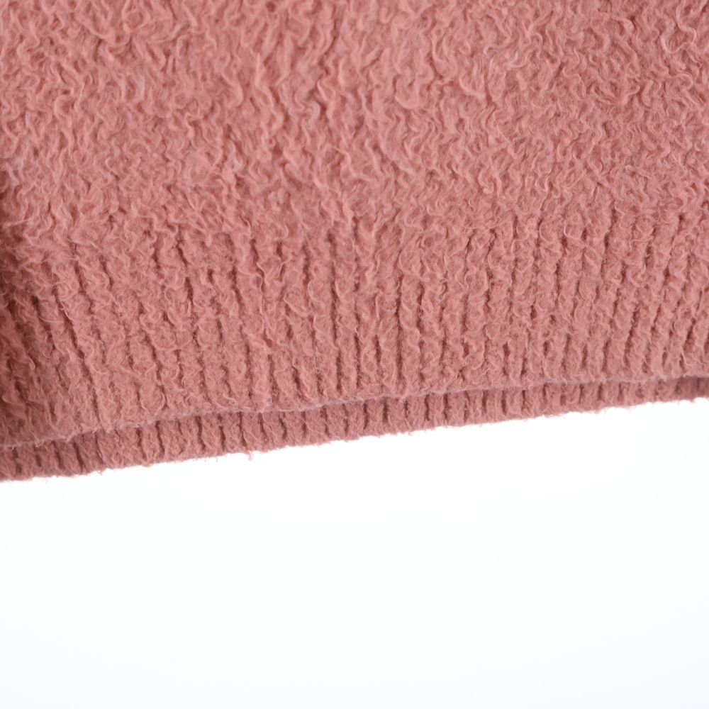 Celine Scott Reeder Brushed Cotton Crew Neck Long Sleeve Knit Sweater Pink — view 6