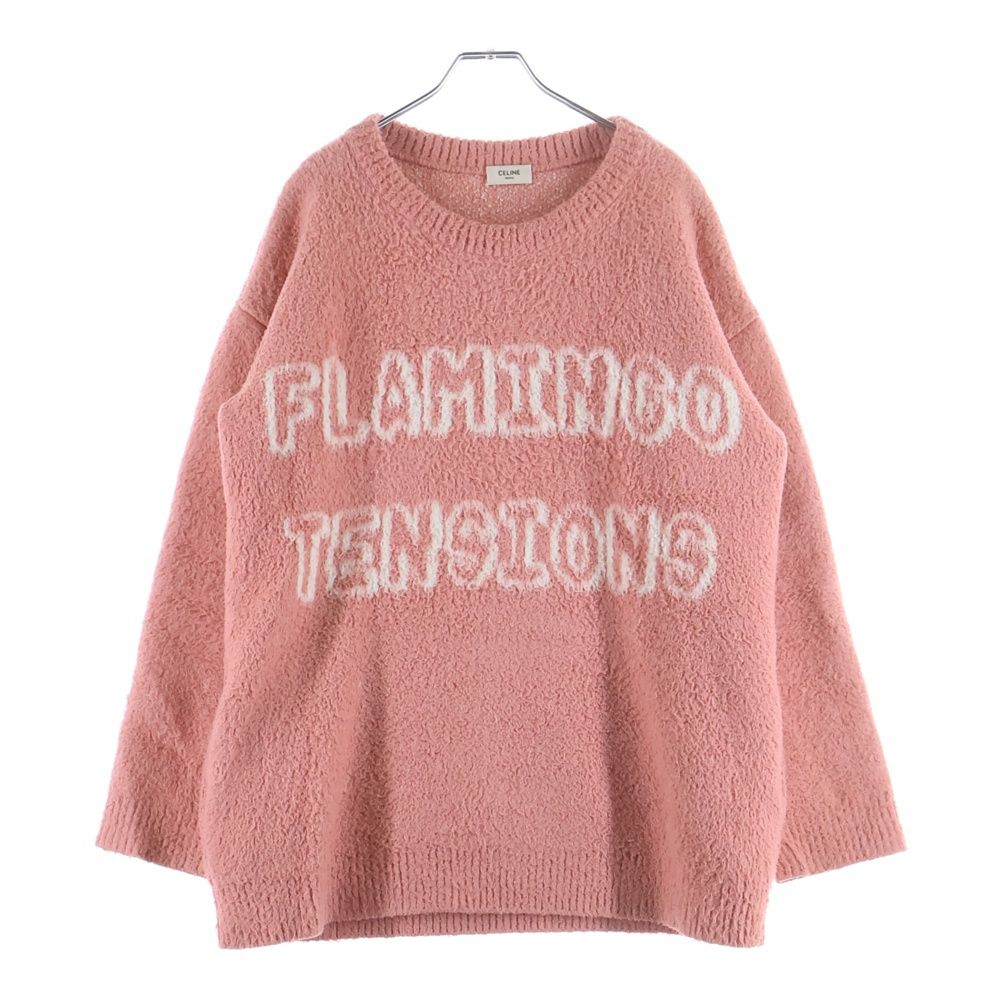 Celine Scott Reeder Brushed Cotton Crew Neck Long Sleeve Knit Sweater Pink