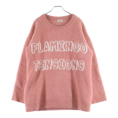 Celine Scott Reeder Brushed Cotton Crew Neck Long Sleeve Knit Sweater Pink