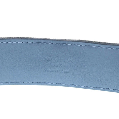 Louis Vuitton LV New Wave Monogram Embroidery Denim Leather Belt Gold Indigo — view 5