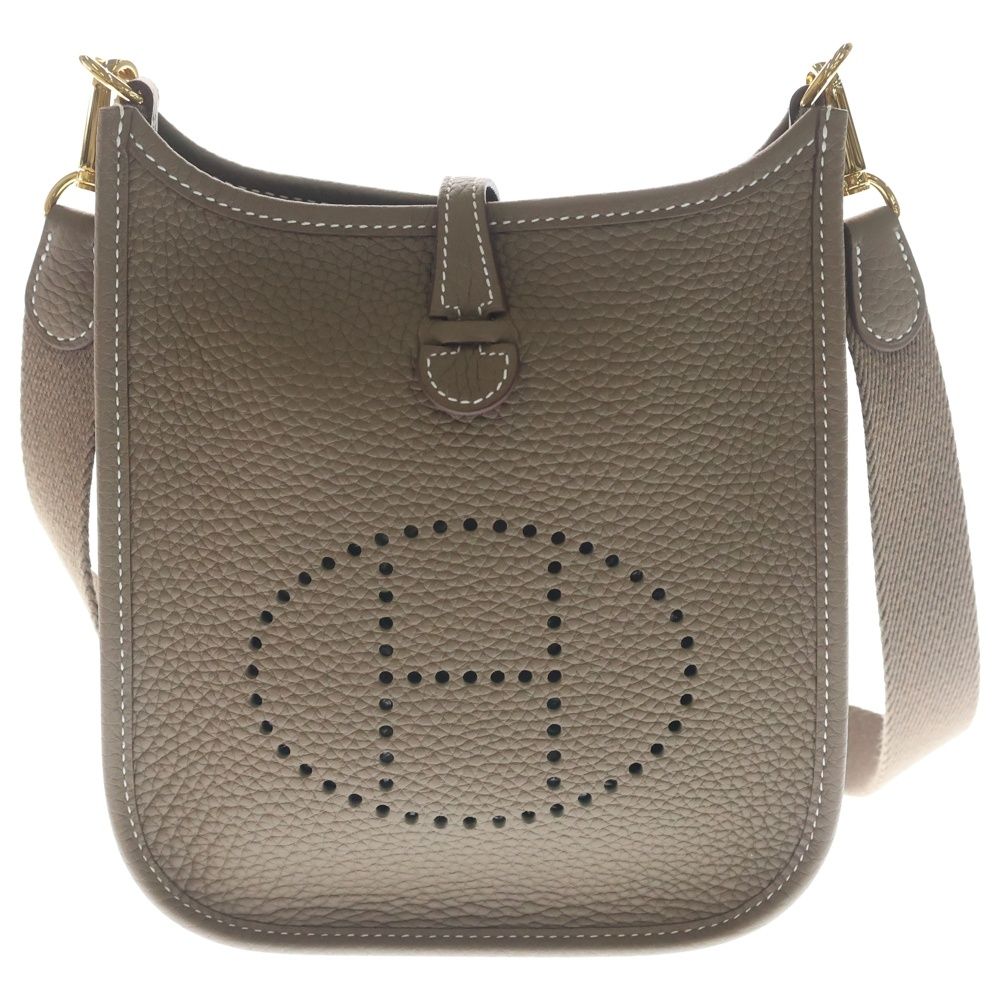 Hermes Evelyne TPM Etoupe Taurillon Clemence Gold Shoulder Bag