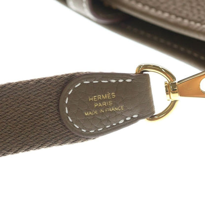 Hermes Evelyne TPM Etoupe Taurillon Clemence Gold Shoulder Bag — view 5