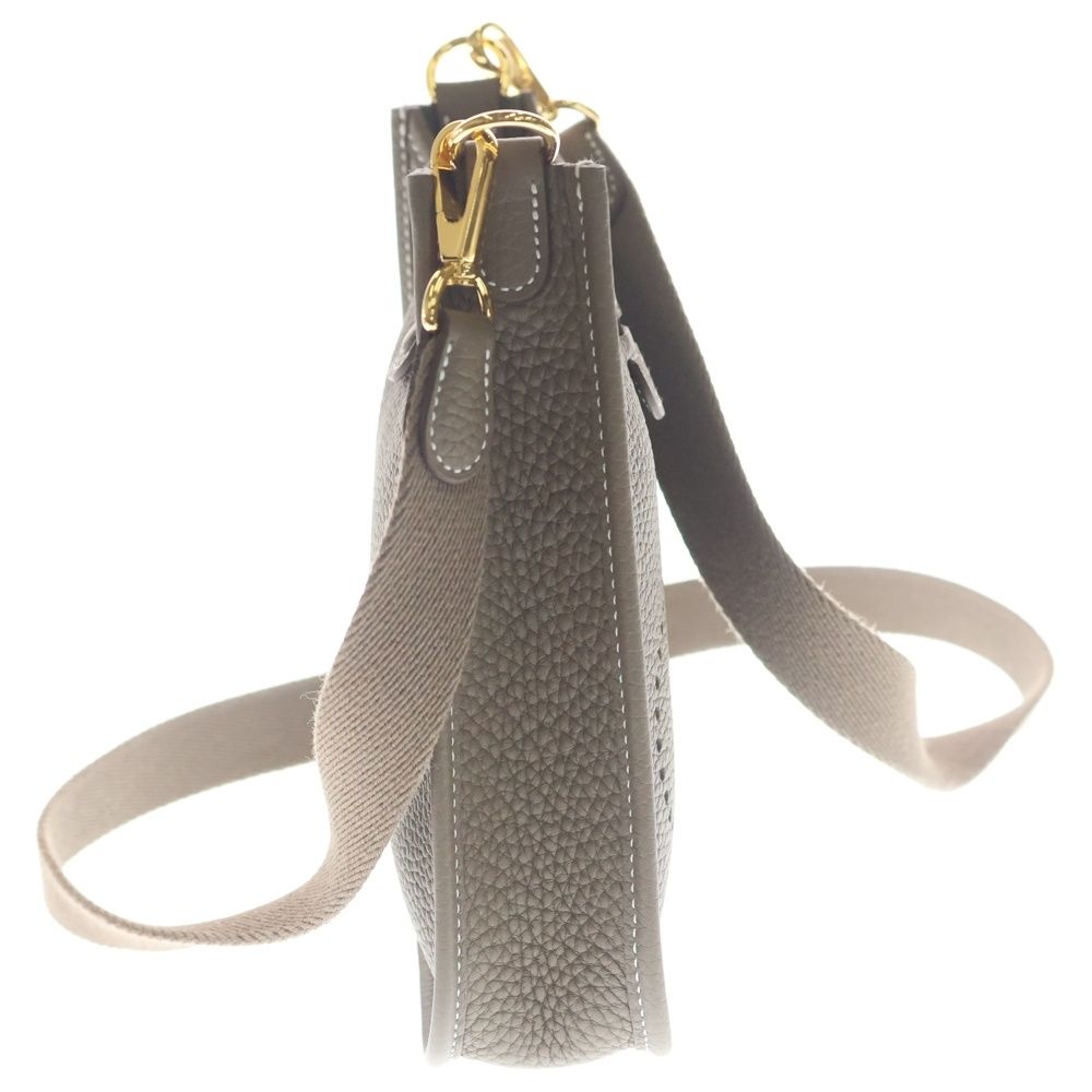 Hermes Evelyne TPM Etoupe Taurillon Clemence Gold Shoulder Bag — view 3