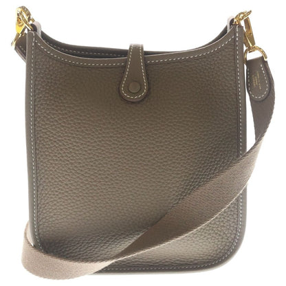 Hermes Evelyne TPM Etoupe Taurillon Clemence Gold Shoulder Bag — view 2