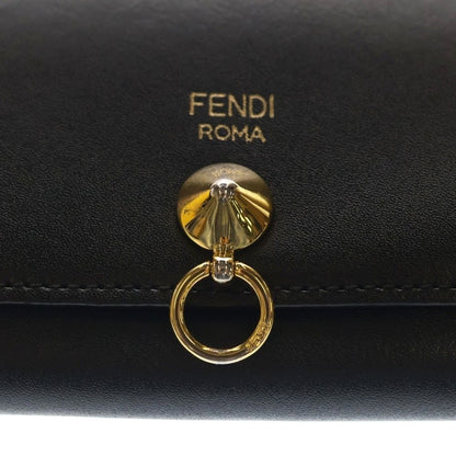 Fendi by the Way Continental Wallet Card Case Black Leather Gold — view 5