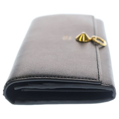 Fendi by the Way Continental Wallet Card Case Black Leather Gold — view 3