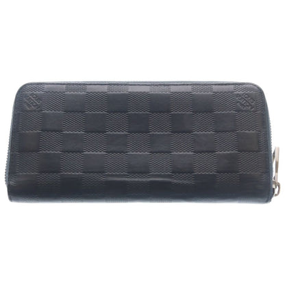 Louis Vuitton Damier Infini Zippy Wallet Vertical Cosmos Card Case Navy Leather — view 2