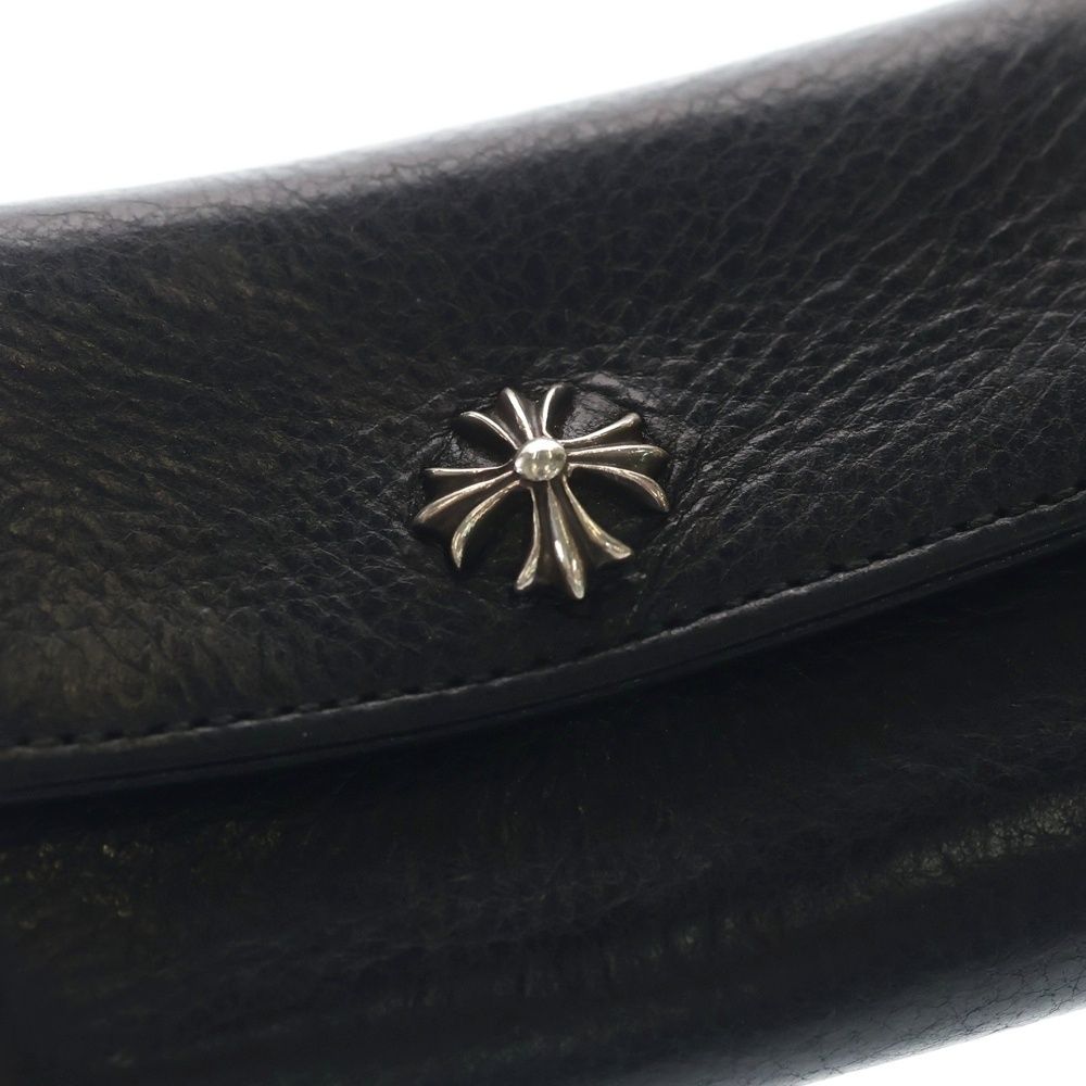 Chrome Hearts Tiny Wallet Leather CH Plus Button Black — view 5