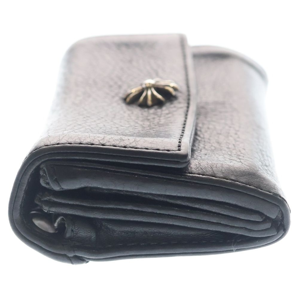 Chrome Hearts Tiny Wallet Leather CH Plus Button Black — view 3