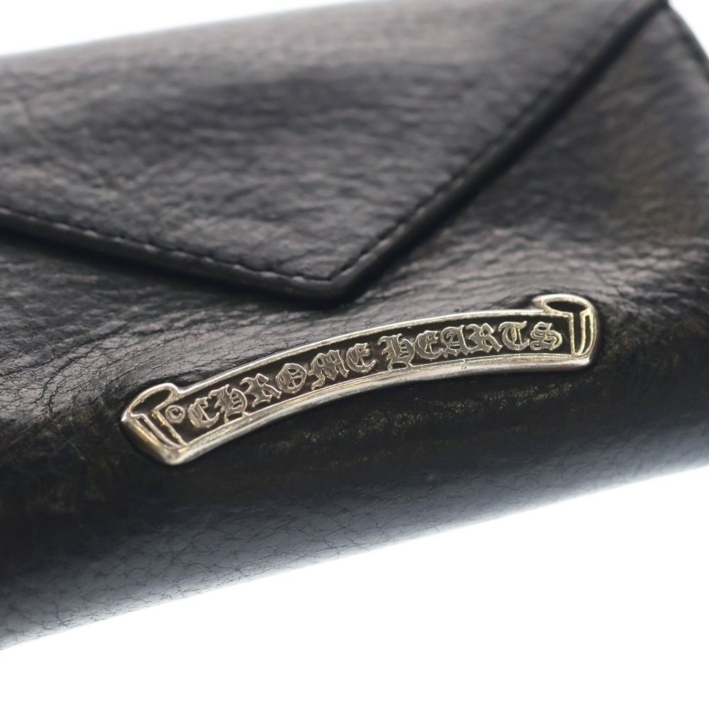 Chrome Hearts Tiny Wallet Leather CH Plus Button Black — view 6