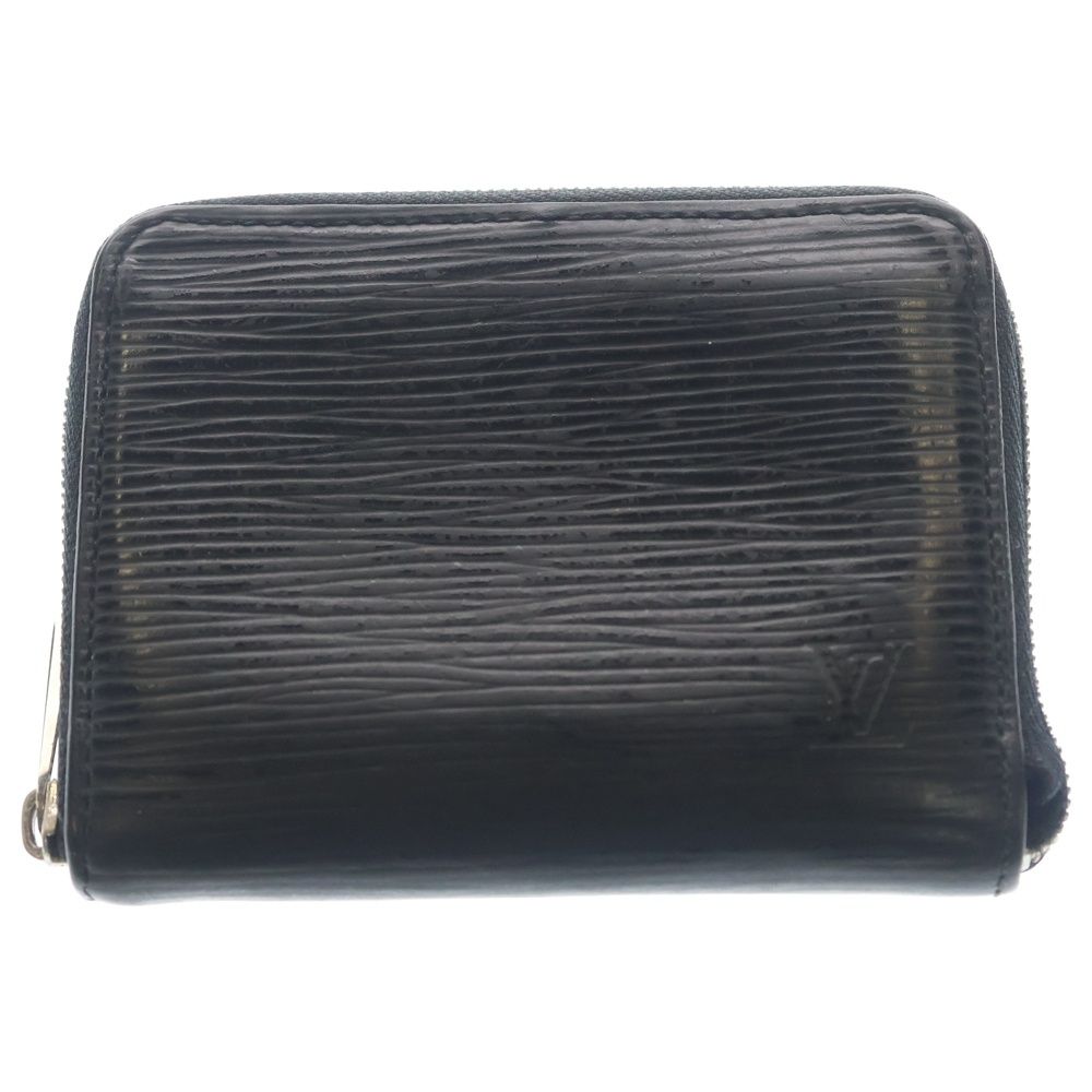 Louis Vuitton Epi Leather Wallet Zip Coin Case Black Silver