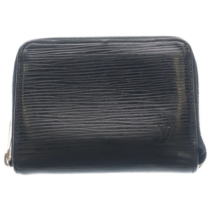 Louis Vuitton Epi Leather Wallet Zip Coin Case Black Silver