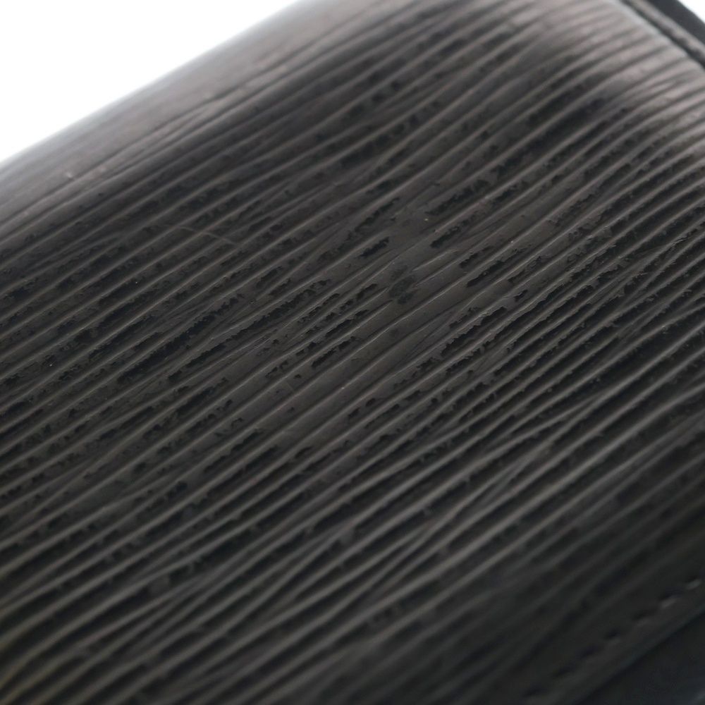 Louis Vuitton Epi Leather Wallet Zip Coin Case Black Silver — view 6