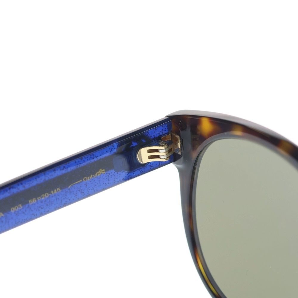 Gucci Interlocking Sunglasses Blue Frame Khaki Lens Gold Eyewear — view 4