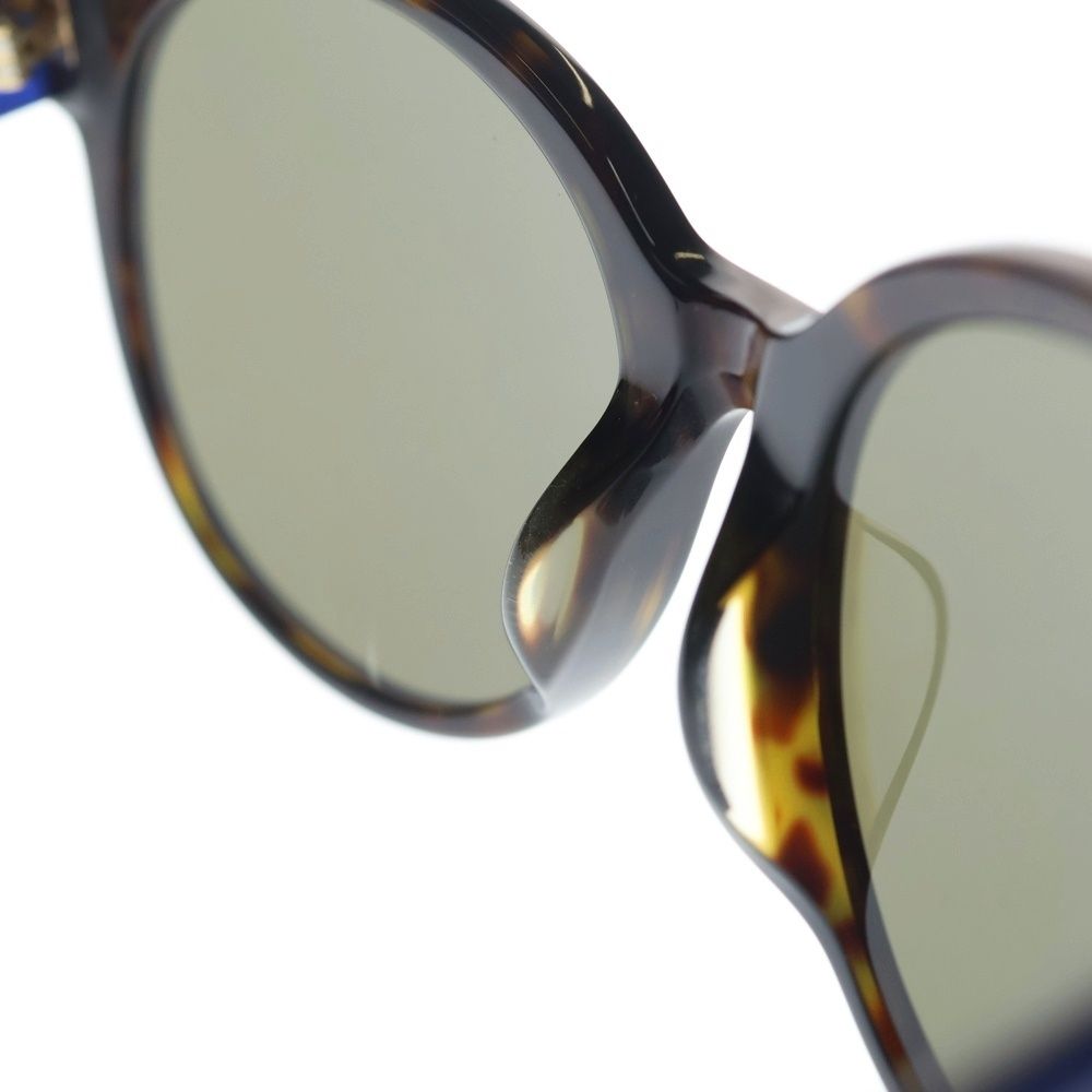 Gucci Interlocking Sunglasses Blue Frame Khaki Lens Gold Eyewear — view 5
