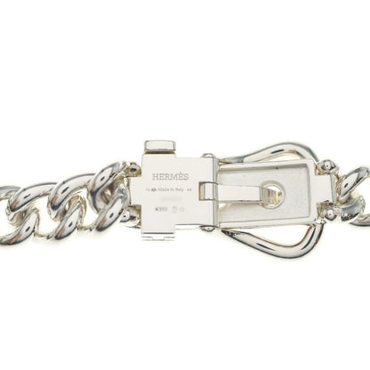Hermes Booklet Series Inflexible Chain Choker Necklace Silver — view 4
