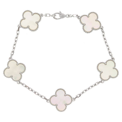 Van Cleef & Arpels Vintage Alhambra 5 Motif Mother of Pearl Bracelet