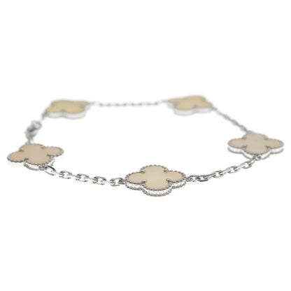 Van Cleef & Arpels Vintage Alhambra 5 Motif Mother of Pearl Bracelet — view 3