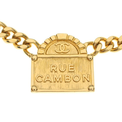 Chanel Rue Cambon Logo Chain Necklace Gold — view 3