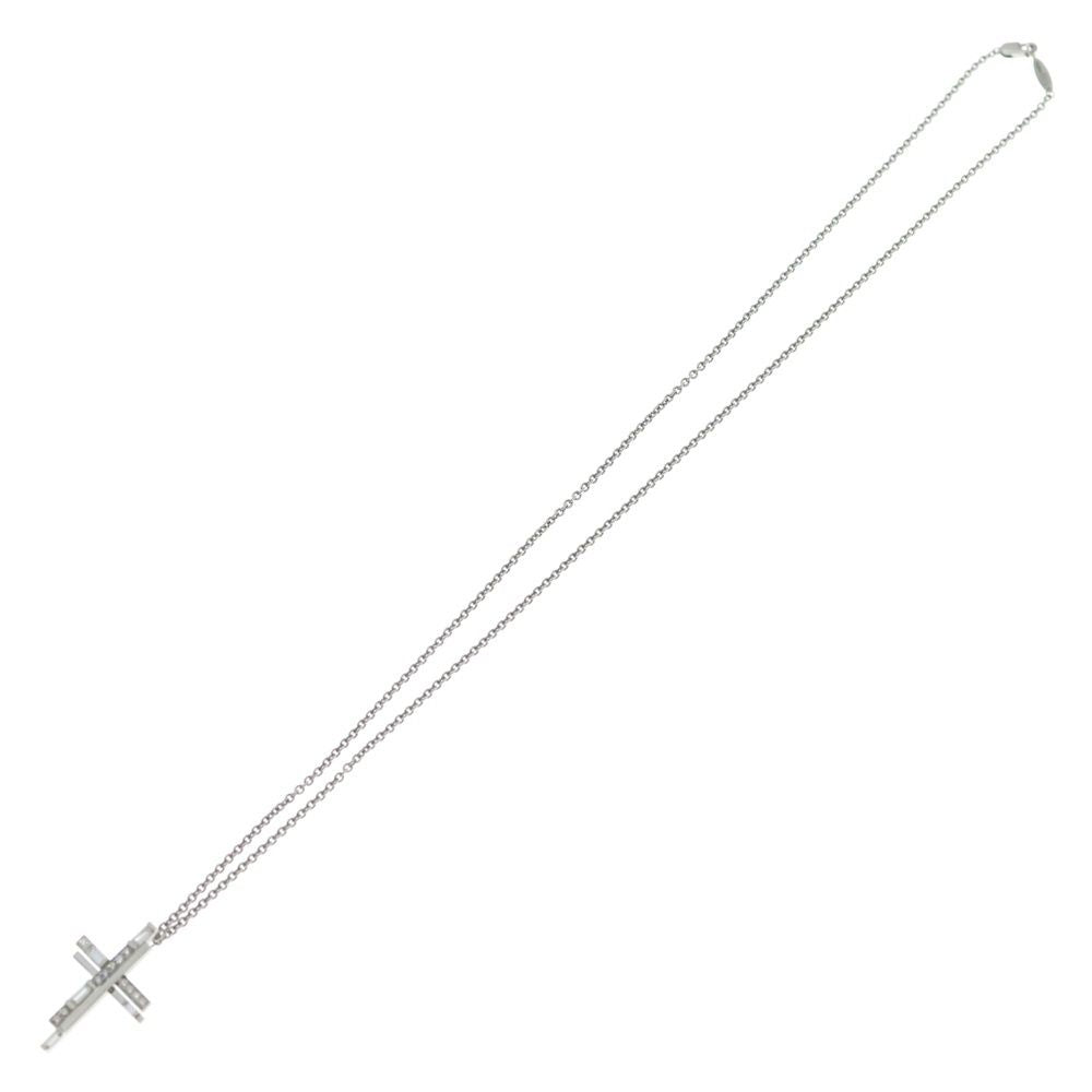 Harry Winston Traffic Cross Pendant Diamond Necklace Silver — view 2