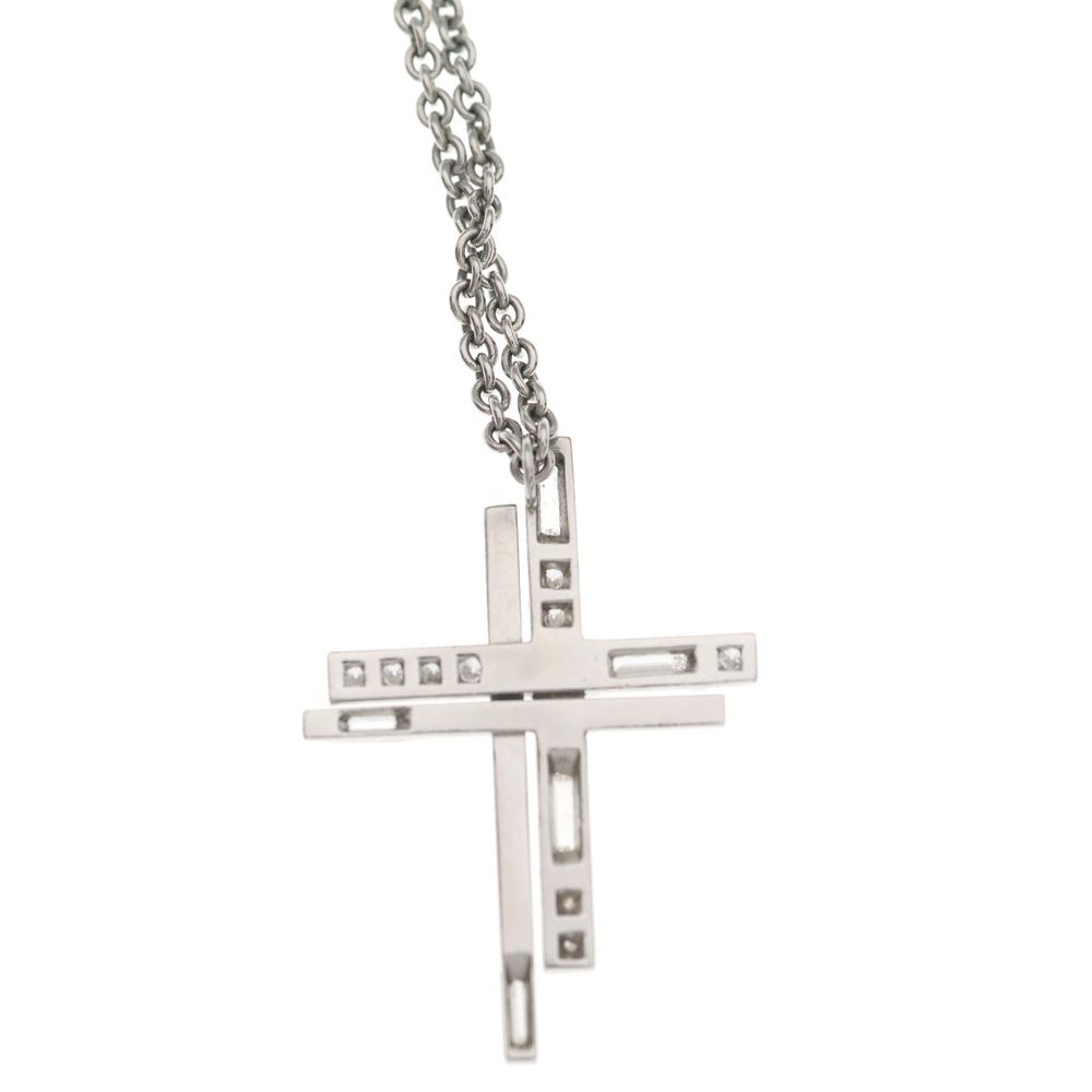 Harry Winston Traffic Cross Pendant Diamond Necklace Silver — view 5