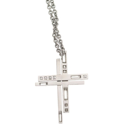Harry Winston Traffic Cross Pendant Diamond Necklace Silver — view 5