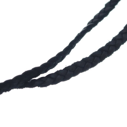 Chrome Hearts Leather Braid Scroll Necklace Black Silver — view 5