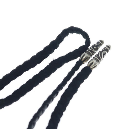 Chrome Hearts Leather Braid Scroll Necklace Black Silver — view 6