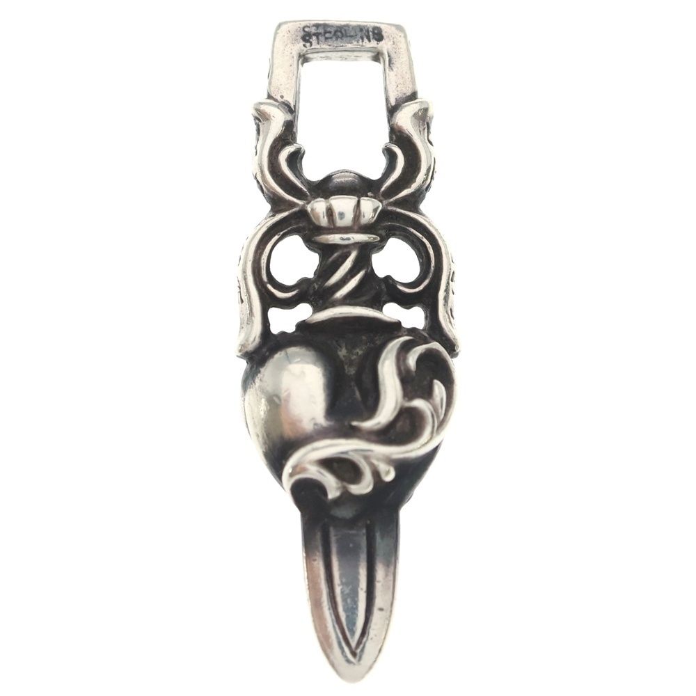 Chrome Hearts Dagger Heart Daga Pendant Top Silver