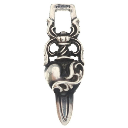 Chrome Hearts Dagger Heart Daga Pendant Top Silver