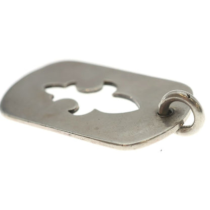 Chrome Hearts D Tag Lrg CO Crs Cutout Flange Dog Tag Necklace Top Silver — view 6