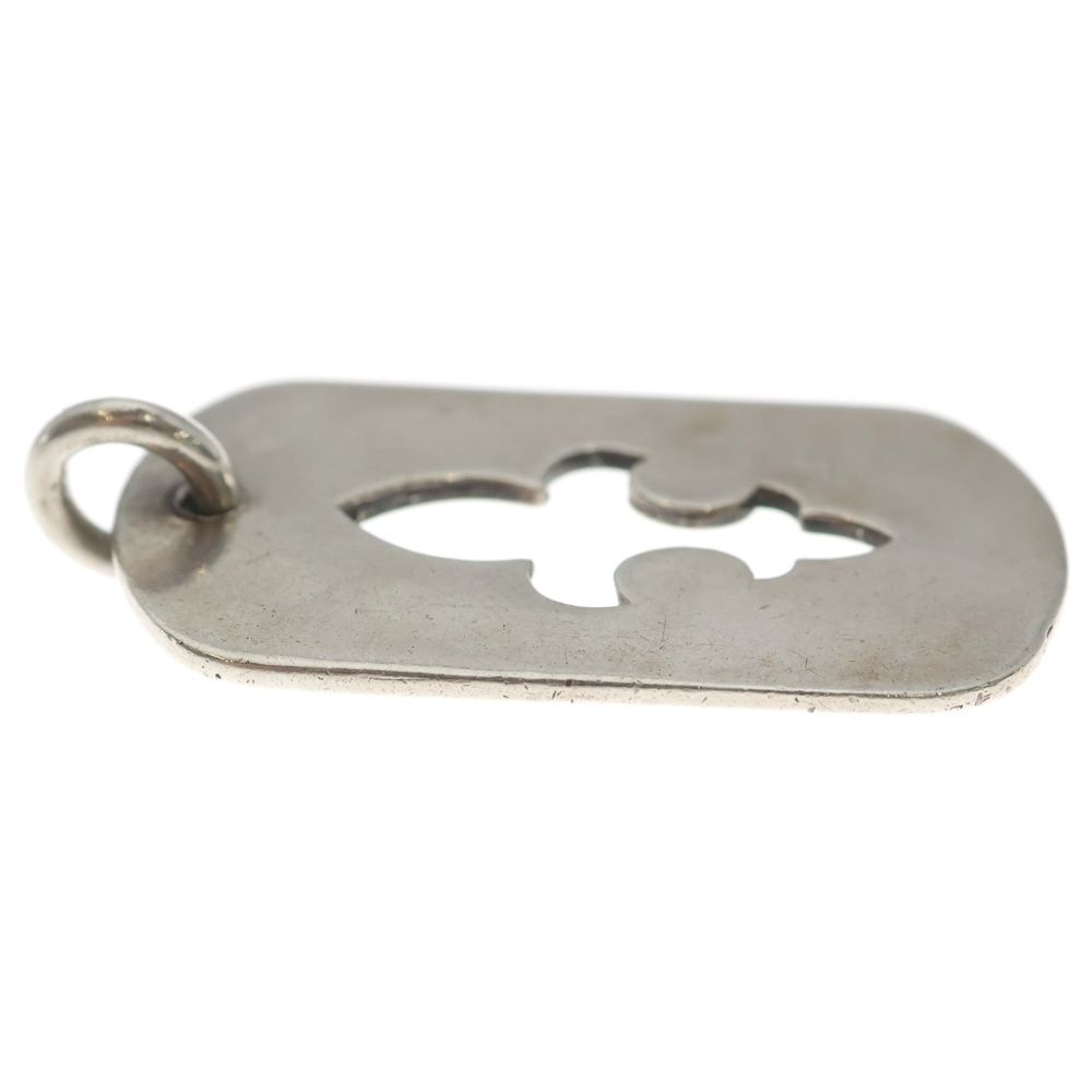 Chrome Hearts D Tag Lrg CO Crs Cutout Flange Dog Tag Necklace Top Silver — view 4