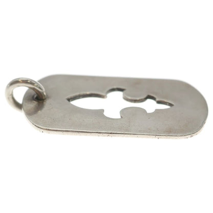 Chrome Hearts D Tag Lrg CO Crs Cutout Flange Dog Tag Necklace Top Silver — view 4
