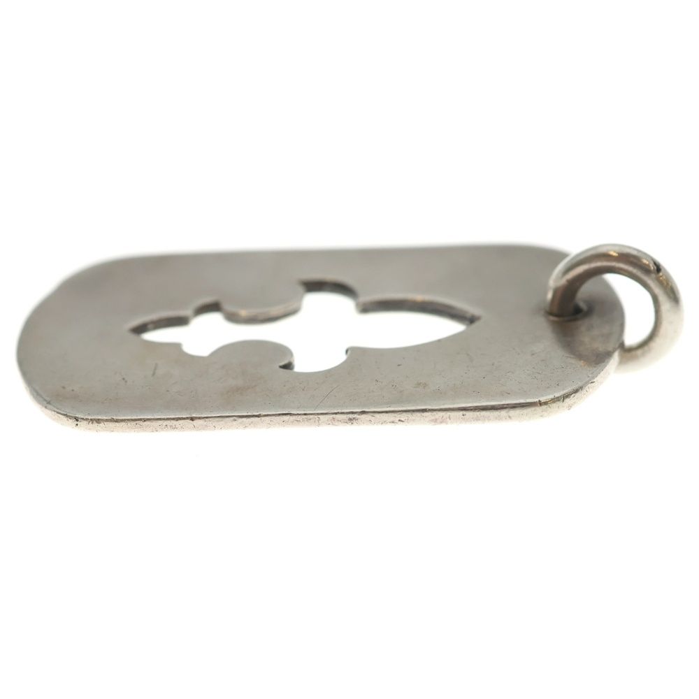 Chrome Hearts D Tag Lrg CO Crs Cutout Flange Dog Tag Necklace Top Silver — view 3