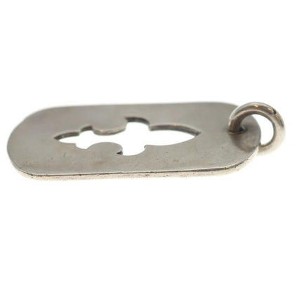 Chrome Hearts D Tag Lrg CO Crs Cutout Flange Dog Tag Necklace Top Silver — view 3