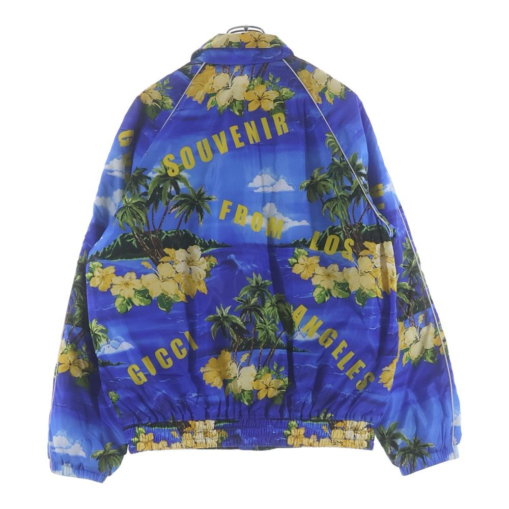 Gucci From Los Angeles Print Nylon Jacket Los All Over Pattern Blue — view 2