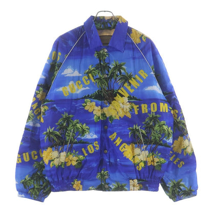 Gucci From Los Angeles Print Nylon Jacket Los All Over Pattern Blue