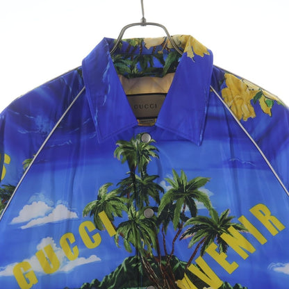 Gucci From Los Angeles Print Nylon Jacket Los All Over Pattern Blue — view 3