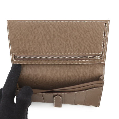 Hermes Wallet Bearn Souffle Etoupe Silver Epsom — view 5