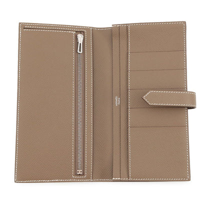 Hermes Wallet Bearn Souffle Etoupe Silver Epsom — view 4