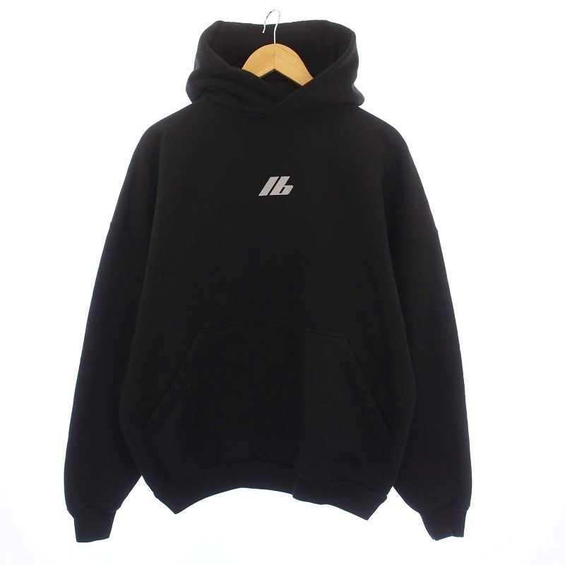 Balenciaga Large Fit Hoodie Pullover Sweatshirt Long Sleeve Logo 1 S Black — view 2
