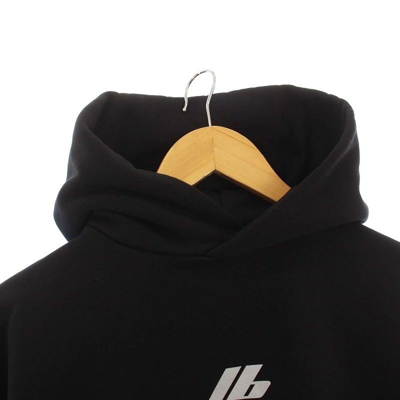 Balenciaga Large Fit Hoodie Pullover Sweatshirt Long Sleeve Logo 1 S Black — view 4